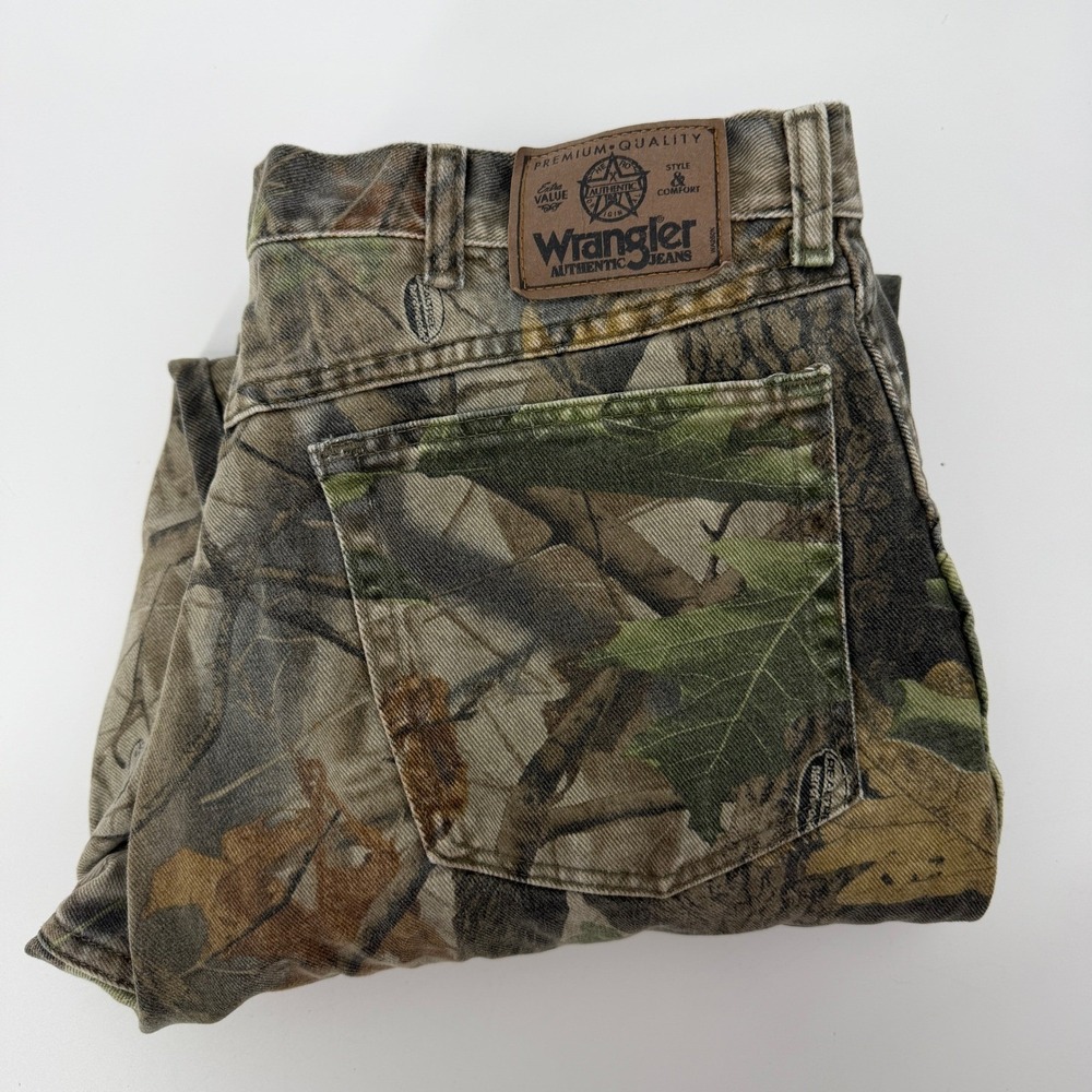 Wrangler Authentics Mens Double‎ Knee Realtree Camo Work Pants 97GR1HG 36x30